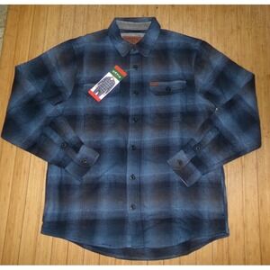 Mens Orvis L/S Button Up Flannel Shirt~SZ MED~BLUE~NWT